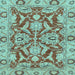 Square Oriental Light Blue Traditional Rug, abs2987lblu