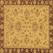 Square Oriental Brown Traditional Rug, abs2988brn