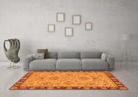 Machine Washable Oriental Orange Traditional Rug, wshabs2988org