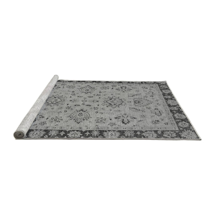 Sideview of Machine Washable Oriental Gray Traditional Rug, wshabs2988gry