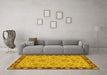 Machine Washable Oriental Yellow Traditional Rug in a Living Room, wshabs2988yw