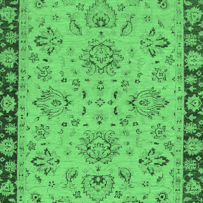 Machine Washable Oriental Emerald Green Traditional Area Rugs, wshabs2988emgrn
