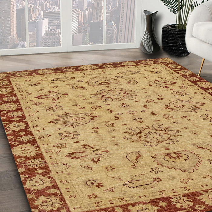 Abstract Red Oriental Rug in Family Room, abs2988