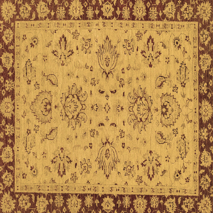 Square Machine Washable Oriental Brown Traditional Rug, wshabs2988brn