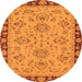 Round Oriental Orange Traditional Rug, abs2988org