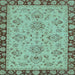 Square Oriental Light Blue Traditional Rug, abs2988lblu