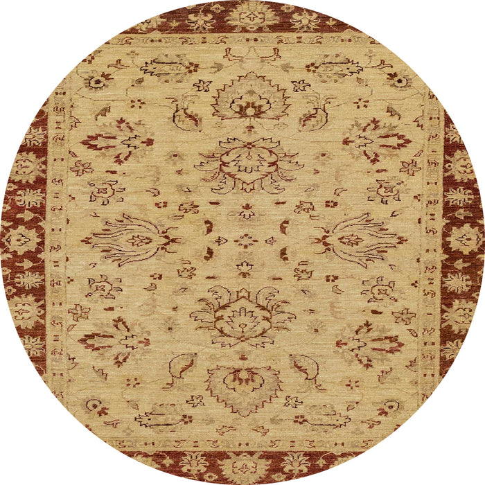 Round Machine Washable Abstract Red Rug, wshabs2988
