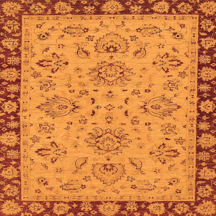 Square Oriental Orange Traditional Rug, abs2988org