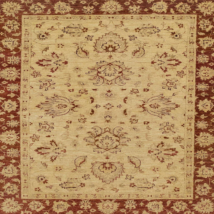 Square Abstract Red Oriental Rug, abs2988