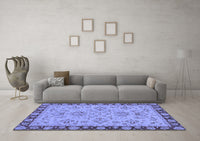 Machine Washable Oriental Blue Traditional Rug, wshabs2988blu