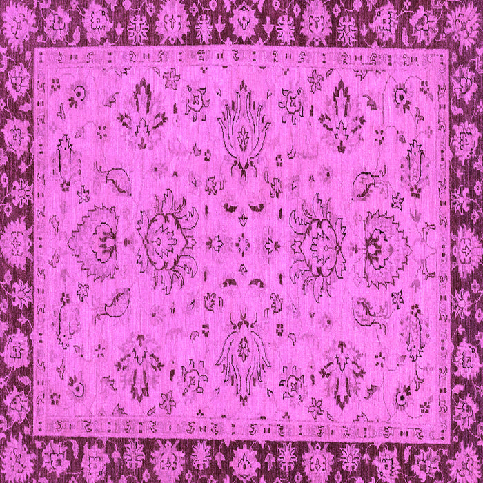 Square Machine Washable Oriental Purple Traditional Area Rugs, wshabs2988pur