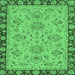 Square Oriental Emerald Green Traditional Rug, abs2988emgrn