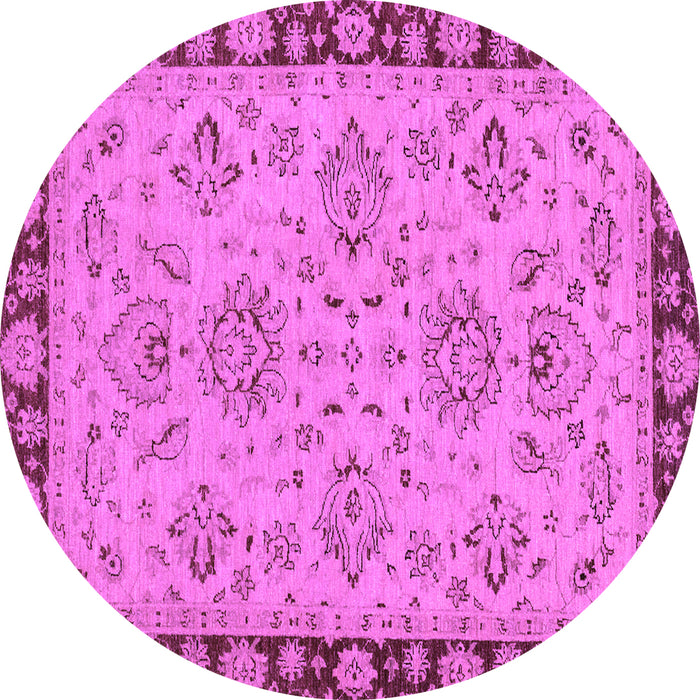 Round Oriental Purple Traditional Rug, abs2988pur