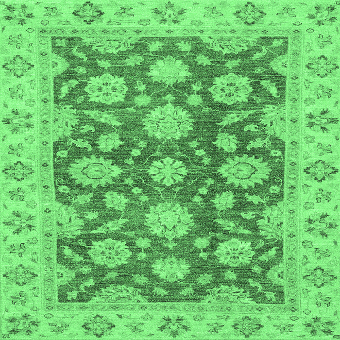 Square Oriental Emerald Green Traditional Rug, abs2989emgrn