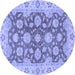 Round Oriental Blue Traditional Rug, abs2989blu