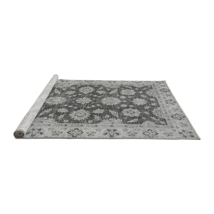 Sideview of Machine Washable Oriental Gray Traditional Rug, wshabs2989gry