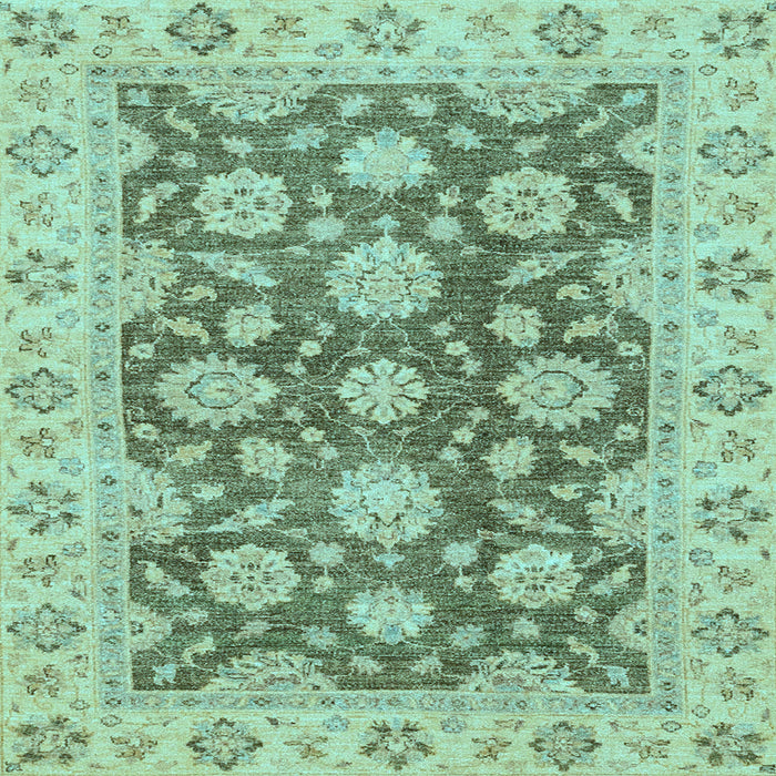 Square Machine Washable Oriental Light Blue Traditional Rug, wshabs2989lblu