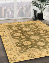 Abstract Dark Brown Oriental Rug, abs2989