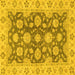 Square Machine Washable Oriental Yellow Traditional Rug, wshabs2989yw