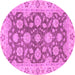 Round Oriental Purple Traditional Rug, abs2989pur