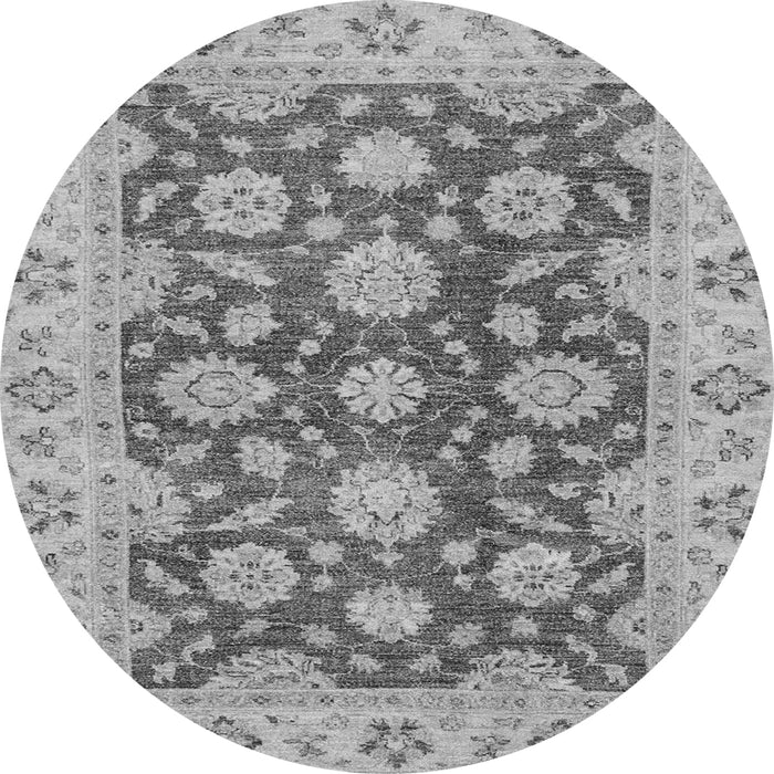 Round Oriental Gray Traditional Rug, abs2989gry