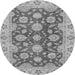 Round Oriental Gray Traditional Rug, abs2989gry