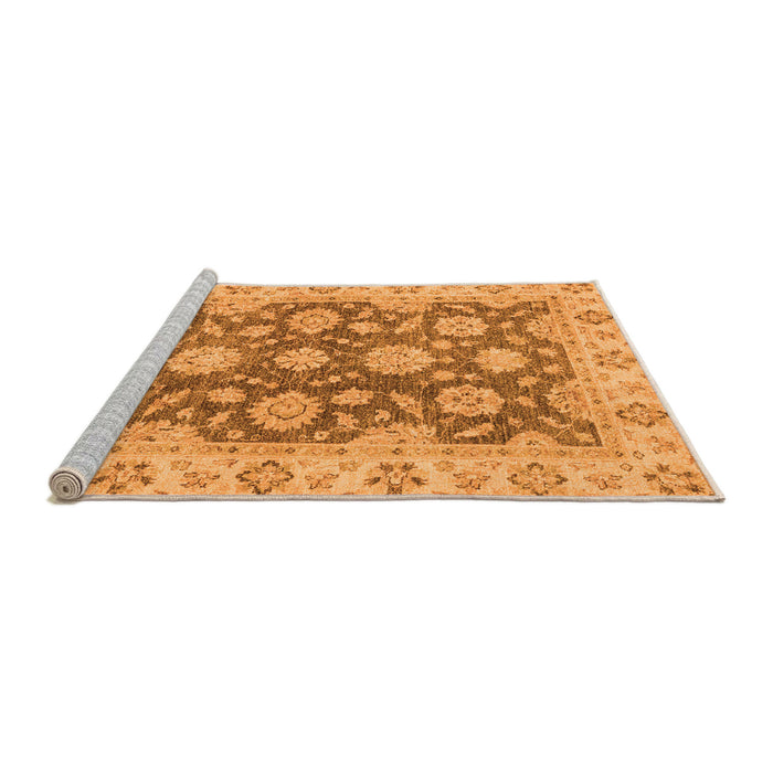 Sideview of Machine Washable Oriental Orange Traditional Area Rugs, wshabs2989org