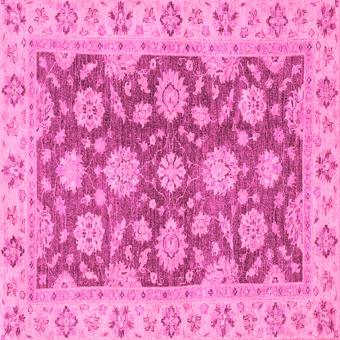 Square Machine Washable Oriental Pink Traditional Rug, wshabs2989pnk