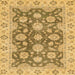 Square Machine Washable Abstract Dark Golden Brown Rug, wshabs2989