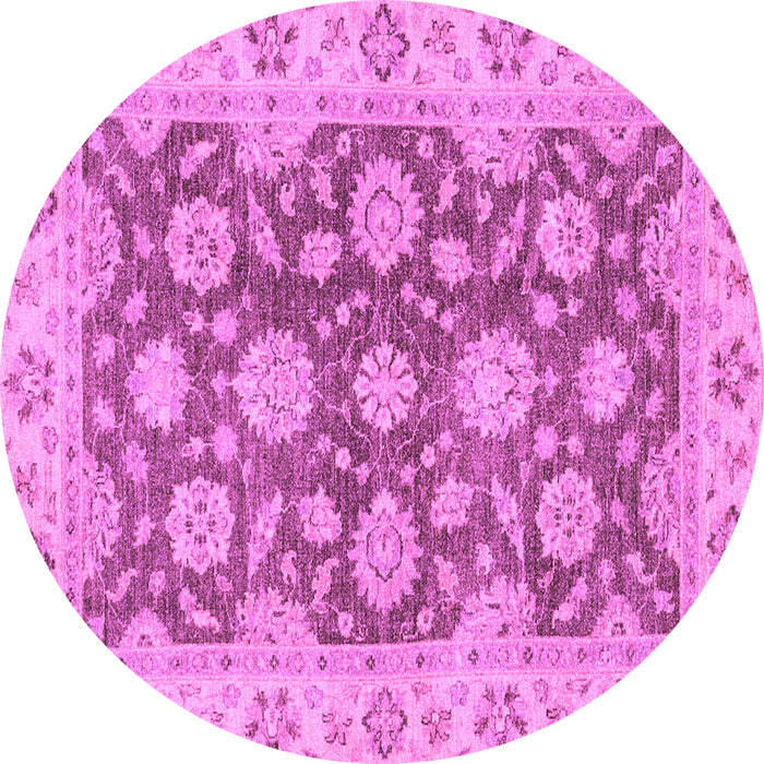 Round Machine Washable Oriental Purple Traditional Area Rugs, wshabs2989pur