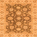 Square Oriental Orange Traditional Rug, abs2989org