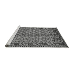 Sideview of Machine Washable Southwestern Gray Country Rug, wshabs298gry