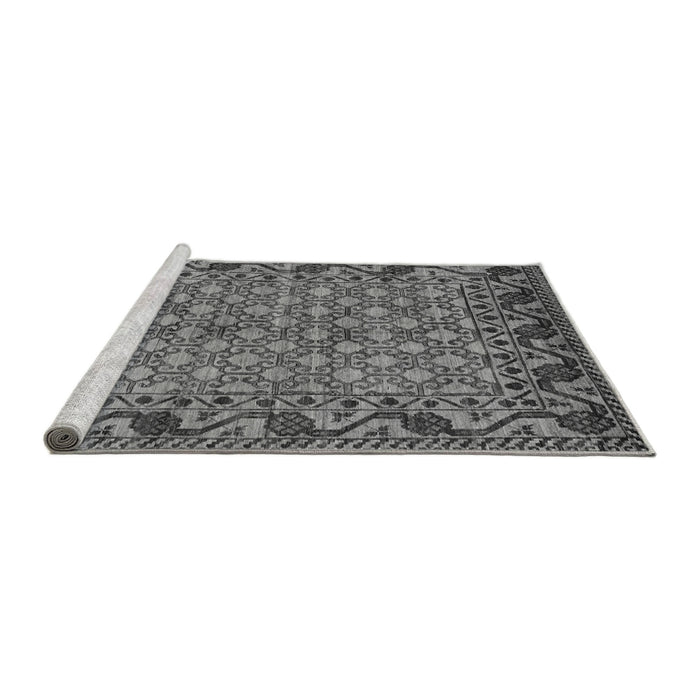 Sideview of Machine Washable Southwestern Gray Country Rug, wshabs298gry