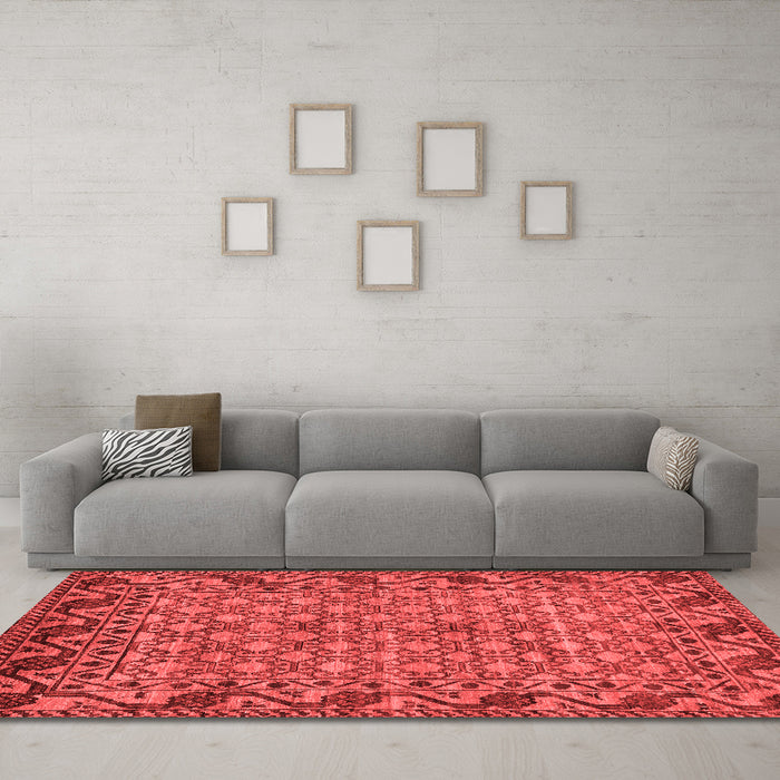 Country Red Washable Rugs