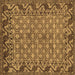 Square Machine Washable Southwestern Brown Country Rug, wshabs298brn