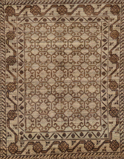 Abstract Dark Sienna Brown Southwestern Rug, abs298