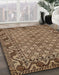 Abstract Dark Sienna Brown Southwestern Rug in Family Room, abs298