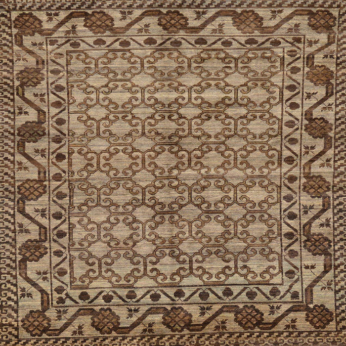 Square Machine Washable Abstract Dark Sienna Brown Rug, wshabs298