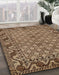 Machine Washable Abstract Dark Sienna Brown Rug in a Family Room, wshabs298