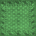 Square Southwestern Emerald Green Country Rug, abs298emgrn