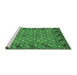 Sideview of Machine Washable Southwestern Emerald Green Country Area Rugs, wshabs298emgrn