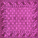 Square Machine Washable Southwestern Pink Country Rug, wshabs298pnk