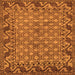 Square Machine Washable Southwestern Orange Country Area Rugs, wshabs298org