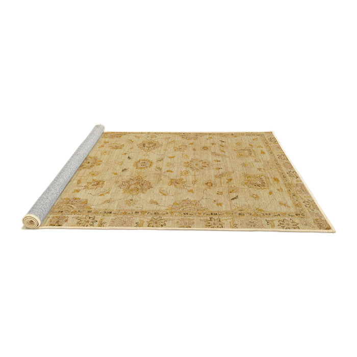 Sideview of Machine Washable Abstract Yellow Rug, wshabs2990