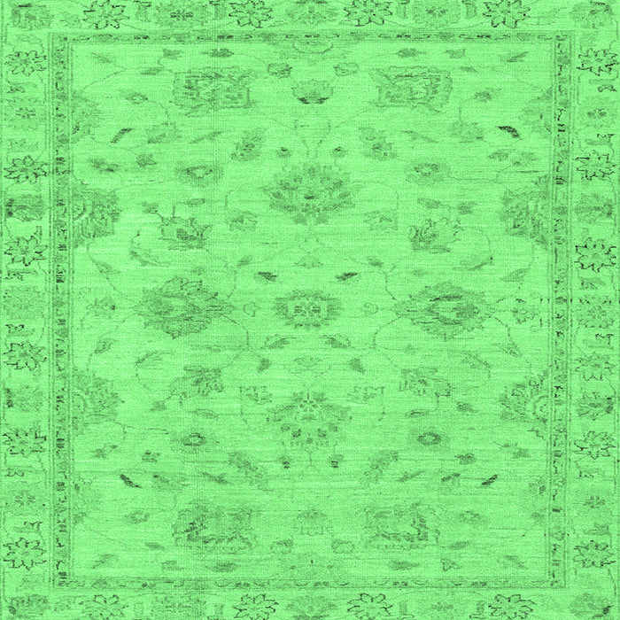Square Abstract Emerald Green Modern Rug, abs2990emgrn