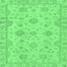 Square Abstract Emerald Green Modern Rug, abs2990emgrn