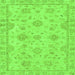 Square Machine Washable Abstract Green Modern Area Rugs, wshabs2990grn