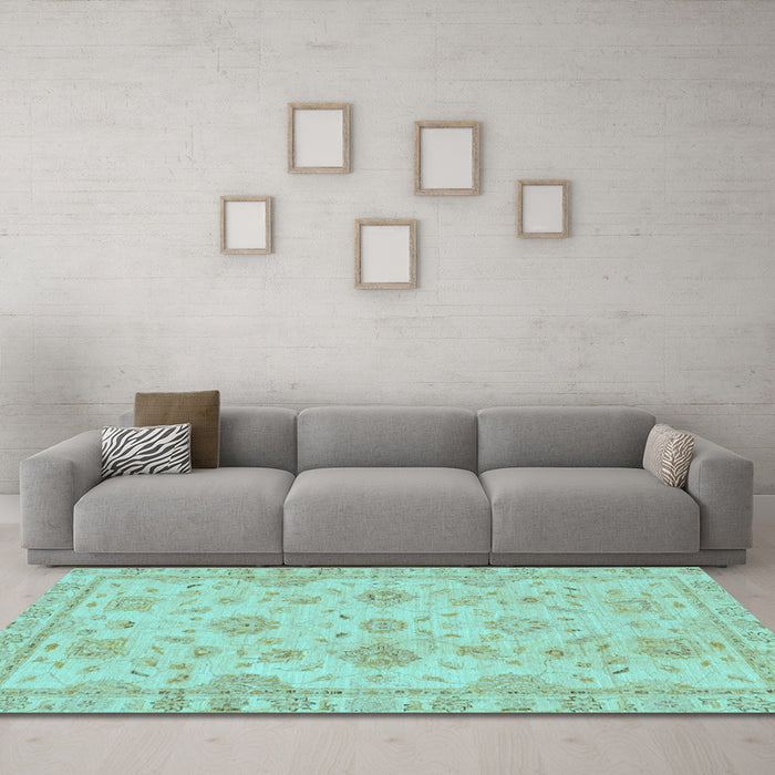 Machine Washable Abstract Light Blue Modern Rug in a Living Room, wshabs2990lblu