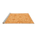 Sideview of Machine Washable Abstract Orange Modern Area Rugs, wshabs2990org