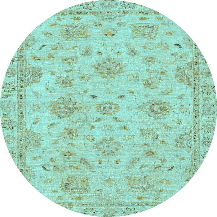 Round Abstract Light Blue Modern Rug, abs2990lblu